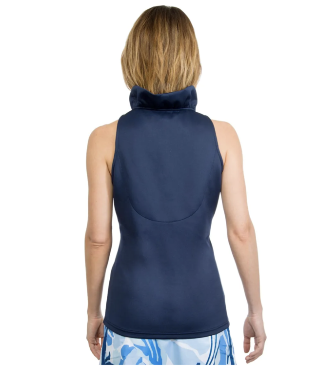 Gretchen Scott Jersey Sleeveless Ruffneck Top