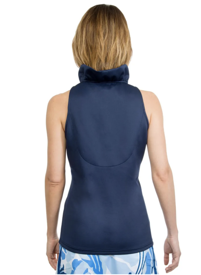 Jersey Sleeveless Ruffneck Top