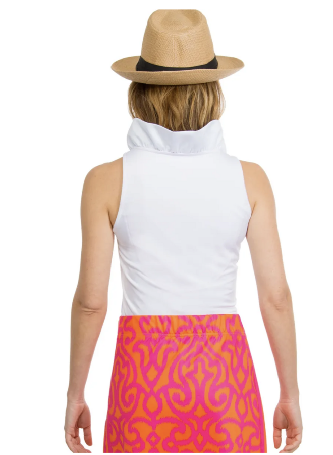 Jersey Sleeveless Ruffneck Top