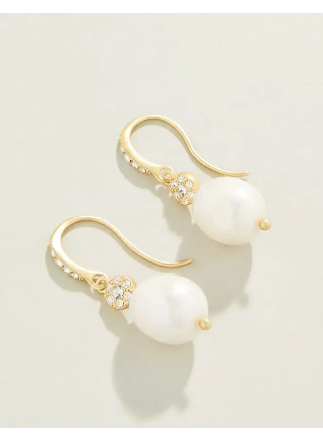 SPARKLING BAUBLE DROP EARRINGS CRYSTAL/PEARL