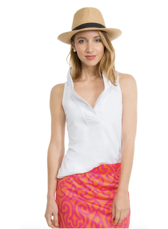 Jersey Sleeveless Ruffneck Top