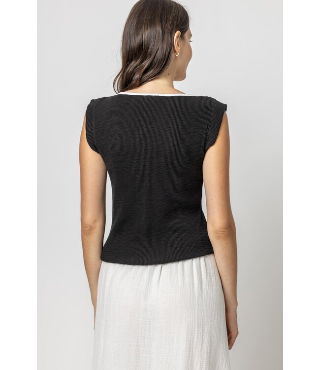 Lilla P CAP SLEEVE V-NECK