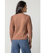 SHIRRED LONG SLEEVE SPLIT NECK