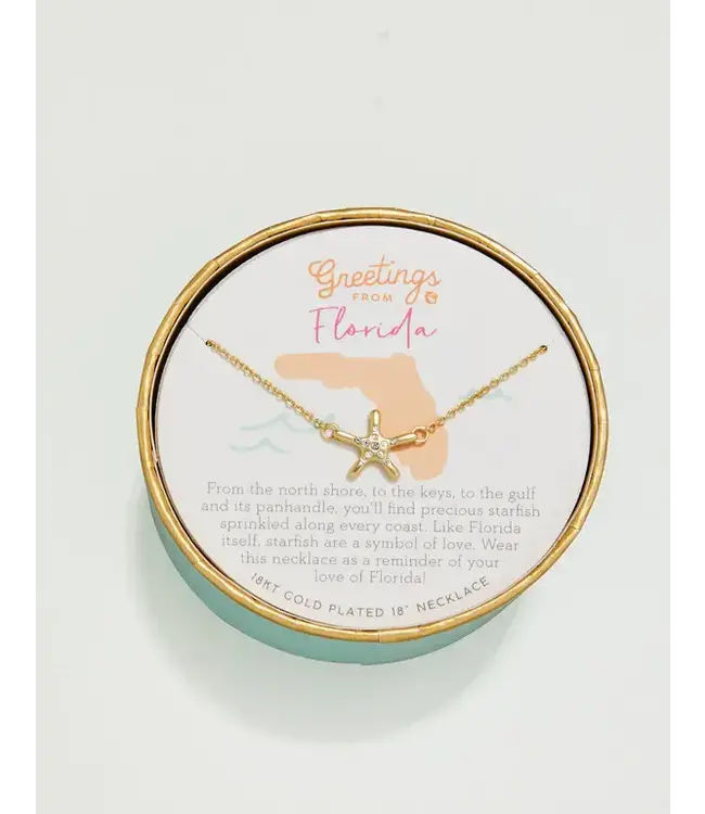 Spartina GF SLV NECKLACE 18" FLORIDA/STARFISH