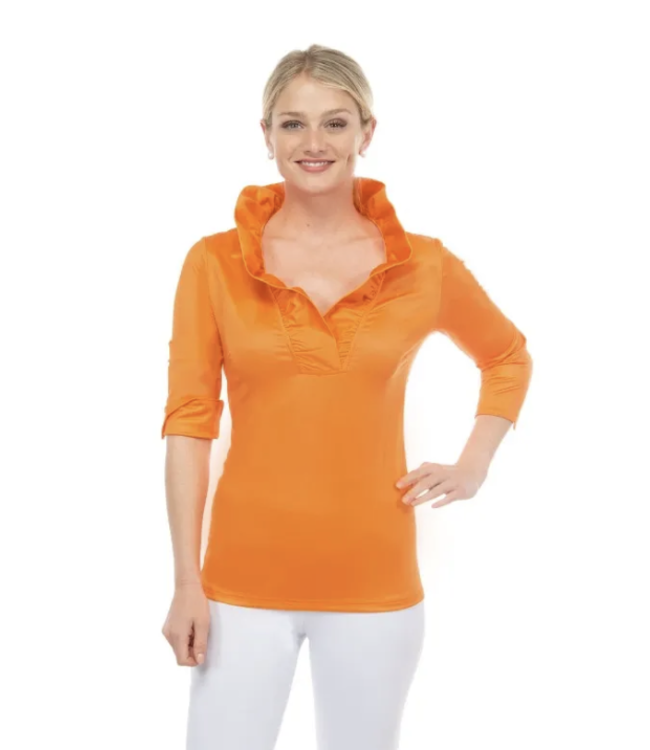 Gretchen Scott RUFFNECK 3/4 SLEEVE TOP