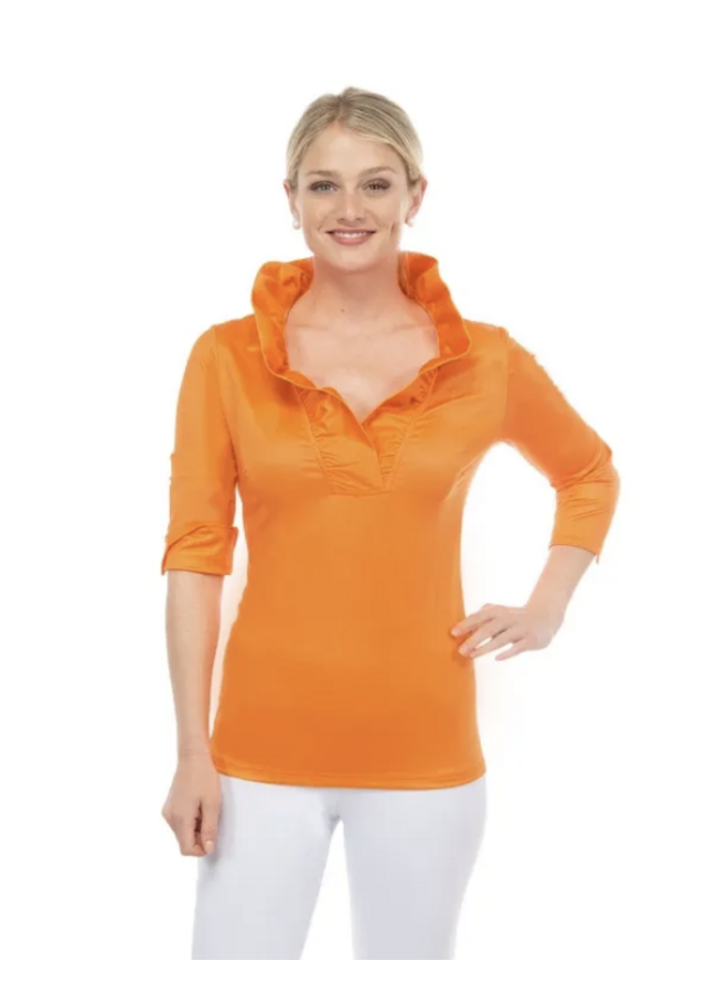 RUFFNECK 3/4 SLEEVE TOP