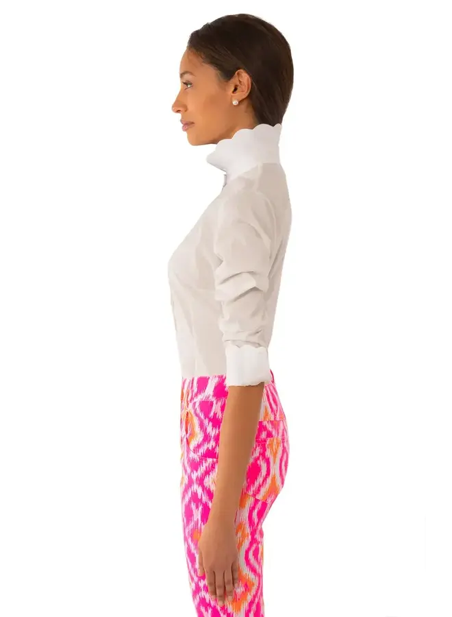 PIQUE ALL DAY PINSTRIPE BLOUSE