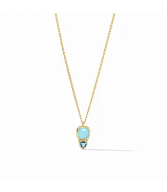 Julie Vos Aquitaine Duo Delicate Necklace-Iridescent Capri Blue-OS