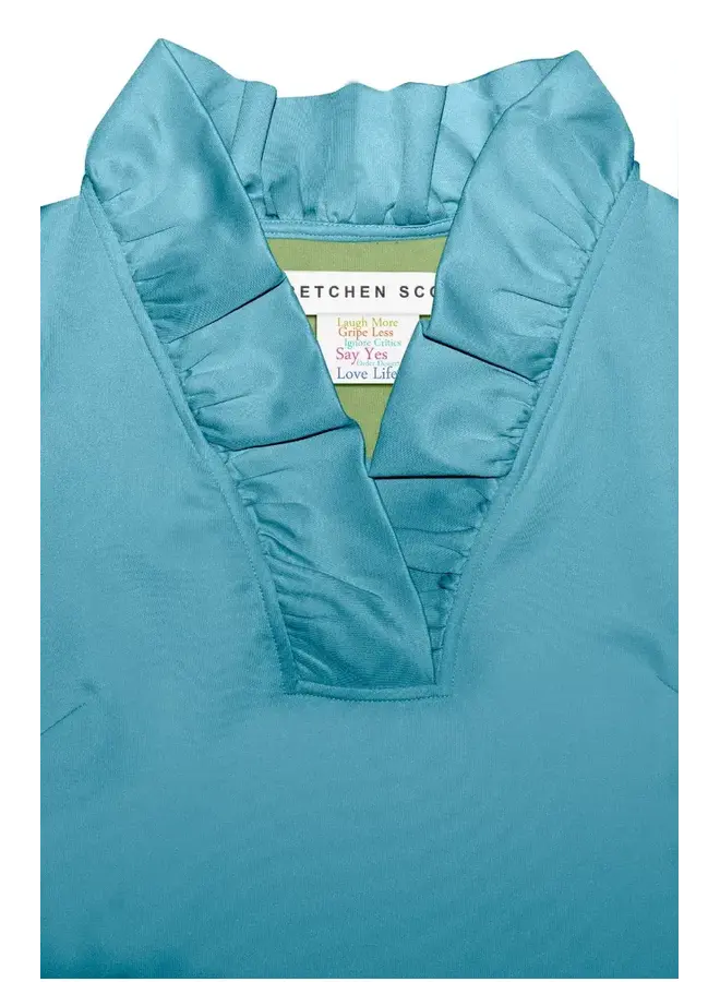 RUFFNECK 3/4 SLEEVE TOP