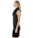 Jersey Ruffneck Sleeveless Dress - Black