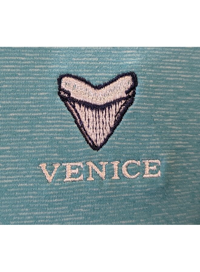 M SS brreeze Perf Heather Polo - Venice Logo +