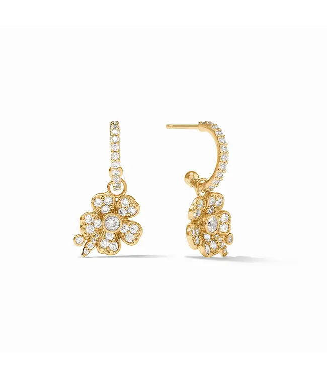Julie Vos Laurel Hoop & Charm Earring-Cubic Zirconia-OS