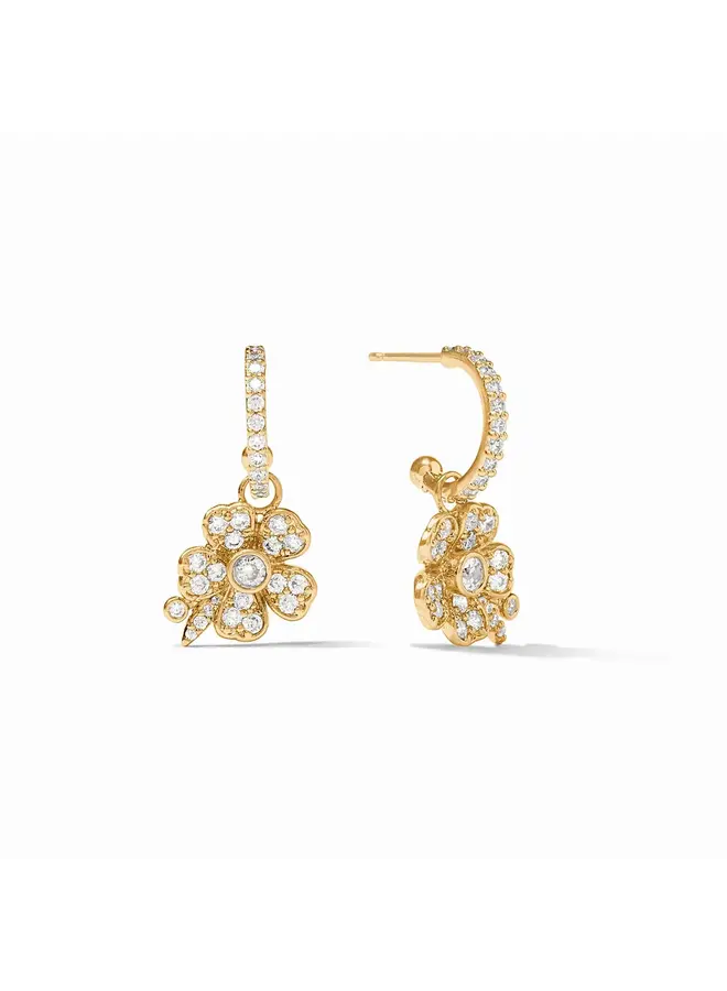 Laurel Hoop & Charm Earring-Cubic Zirconia-OS