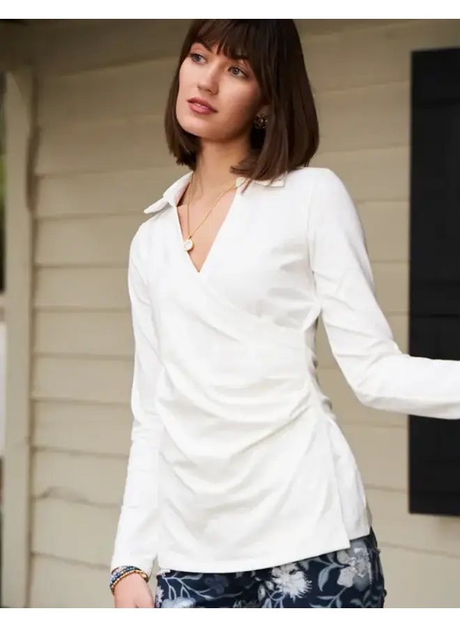 EDELINE WRAP TOP PEARL