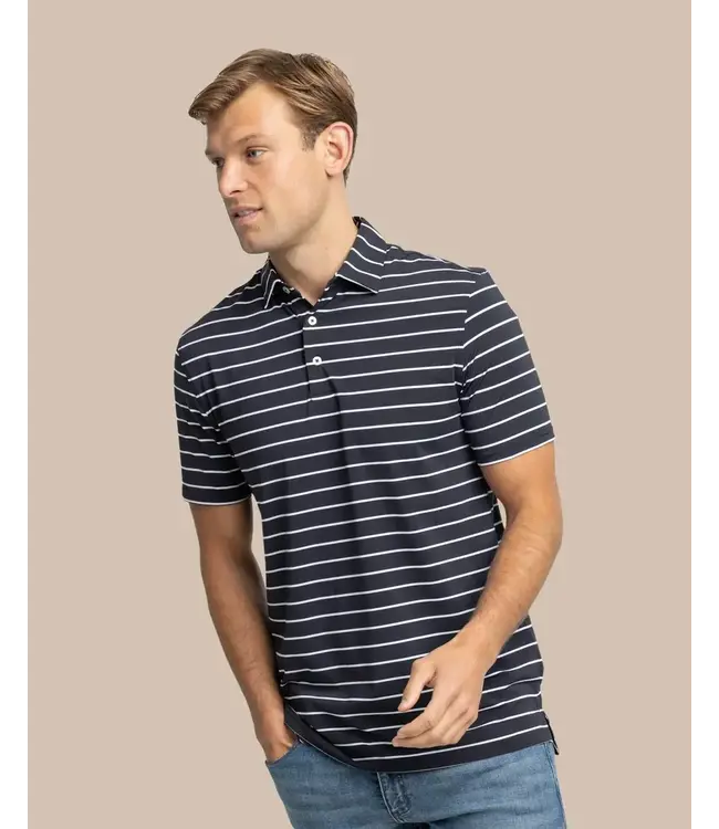 Southern Tide M SS Brreeze Desmond Stripe Perf Polo