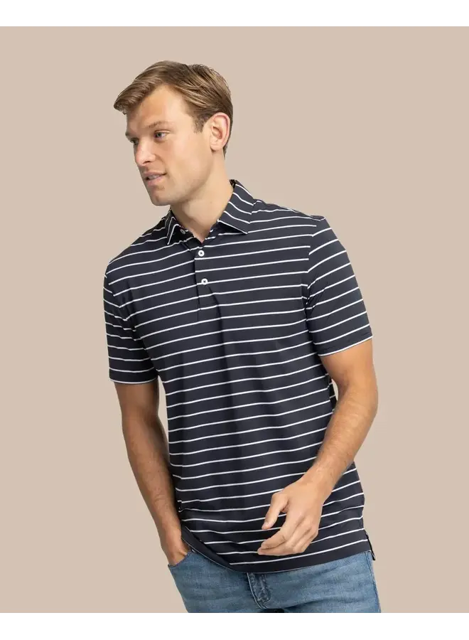 M SS Brreeze Desmond Stripe Perf Polo
