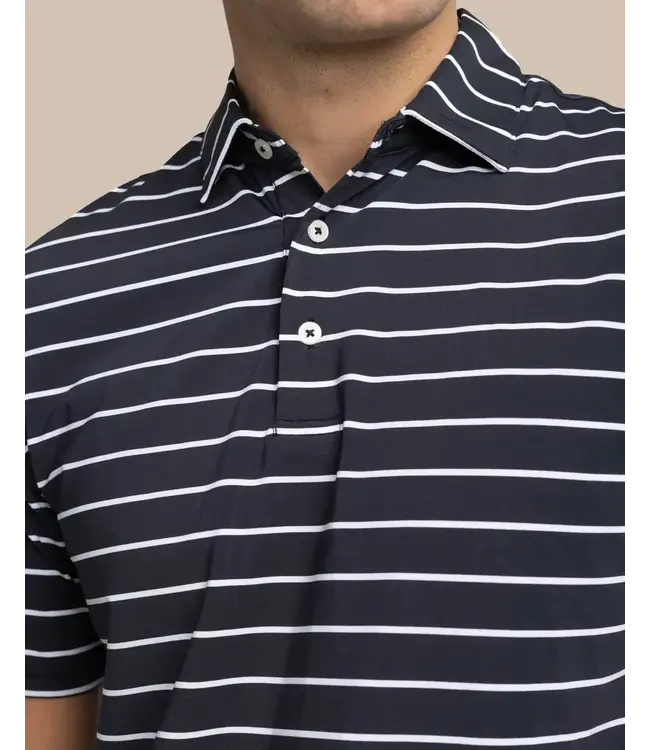 Southern Tide M SS Brreeze Desmond Stripe Perf Polo