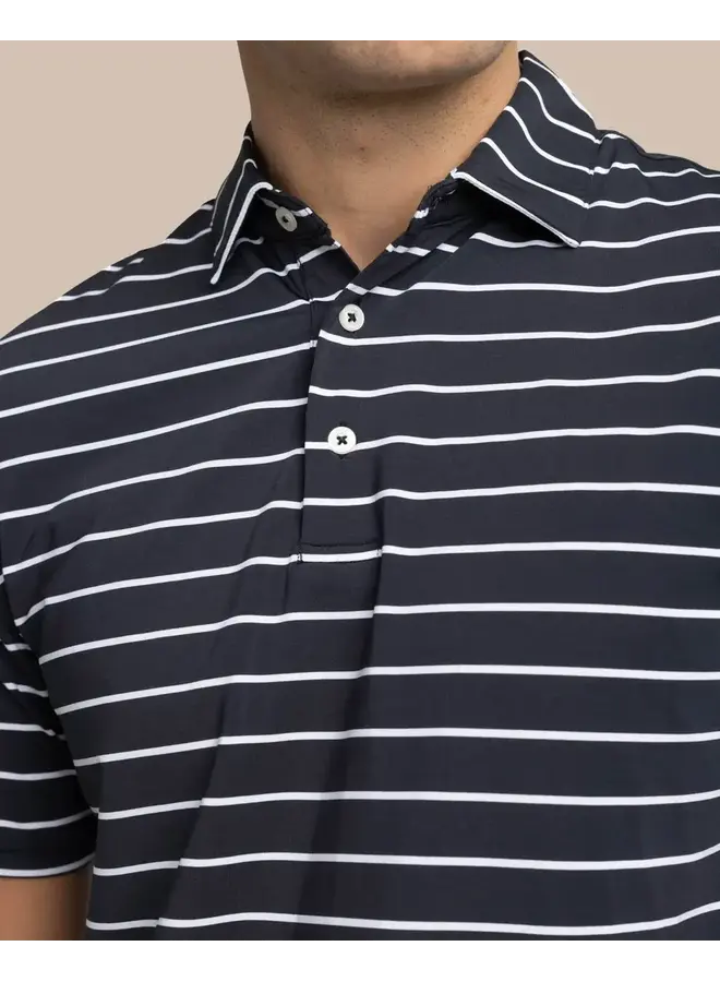 M SS Brreeze Desmond Stripe Perf Polo