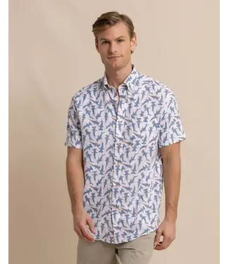 Southern Tide M SS Linen Rayon Nailed It Sportshirt