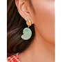 CARVED MOON SHELL EARRINGS JADE