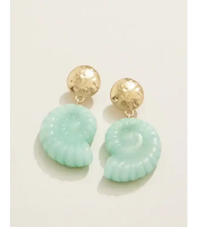 CARVED MOON SHELL EARRINGS JADE