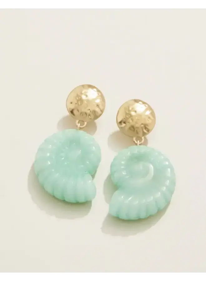 CARVED MOON SHELL EARRINGS JADE