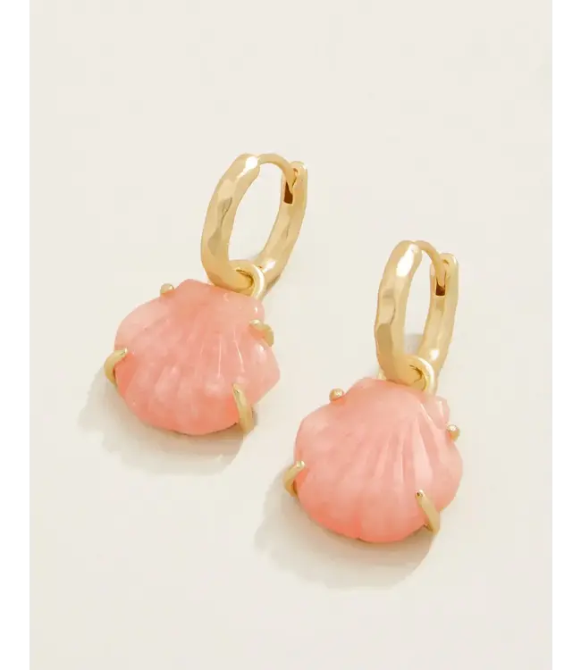 Spartina CARVED SHELL CONVERTIBLE HOOP EARRINGS