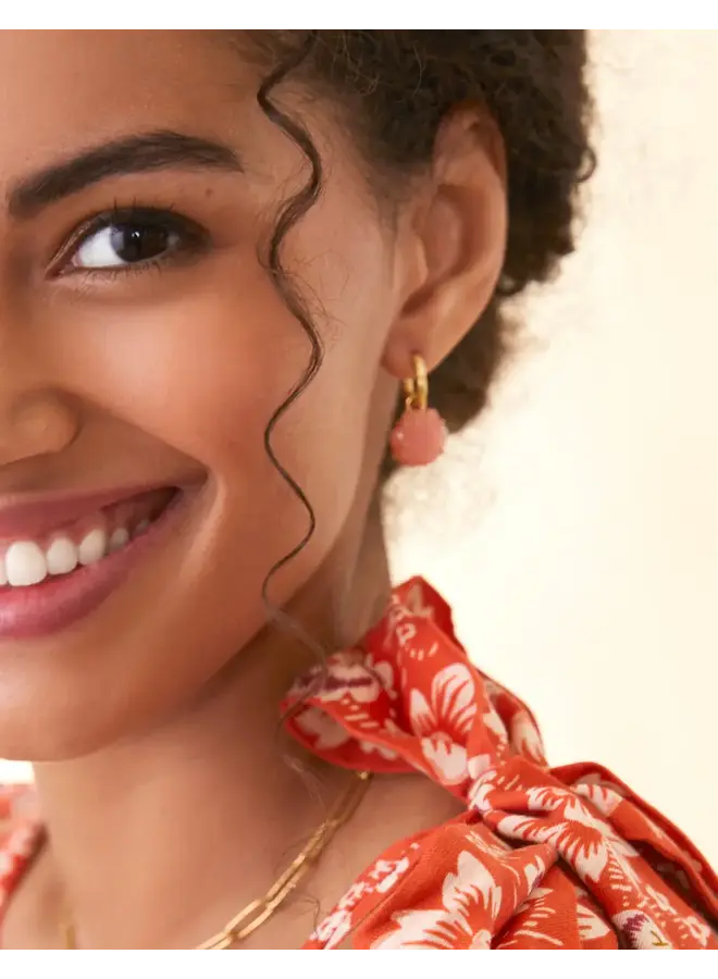 CARVED SHELL CONVERTIBLE HOOP EARRINGS