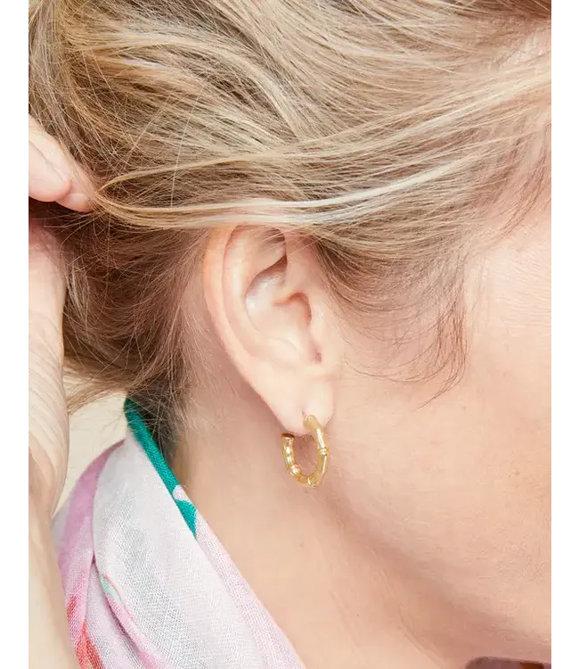 BAMBOO HOOP EARRINGS GOLD