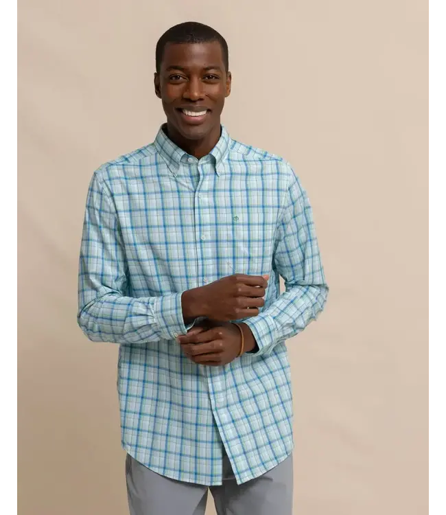 Southern Tide M LS brrr IC Whalehead Plaid Sportshirt