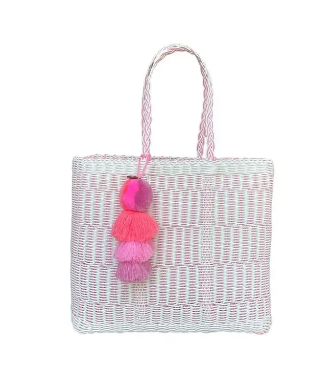 SQUEEZE DE CITRON ROSE MESH CITRON TOTE - MEDIUM