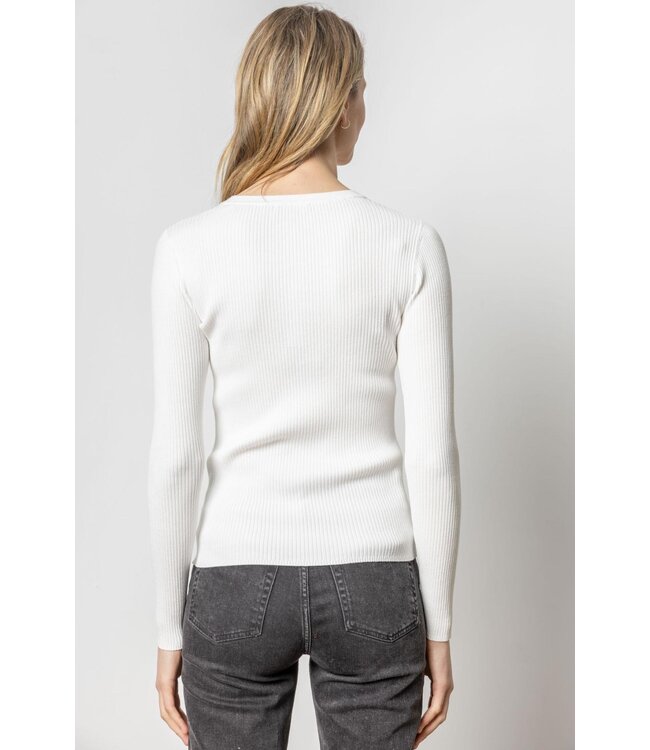 Lilla P RIBBED CARDIGAN SWEATER