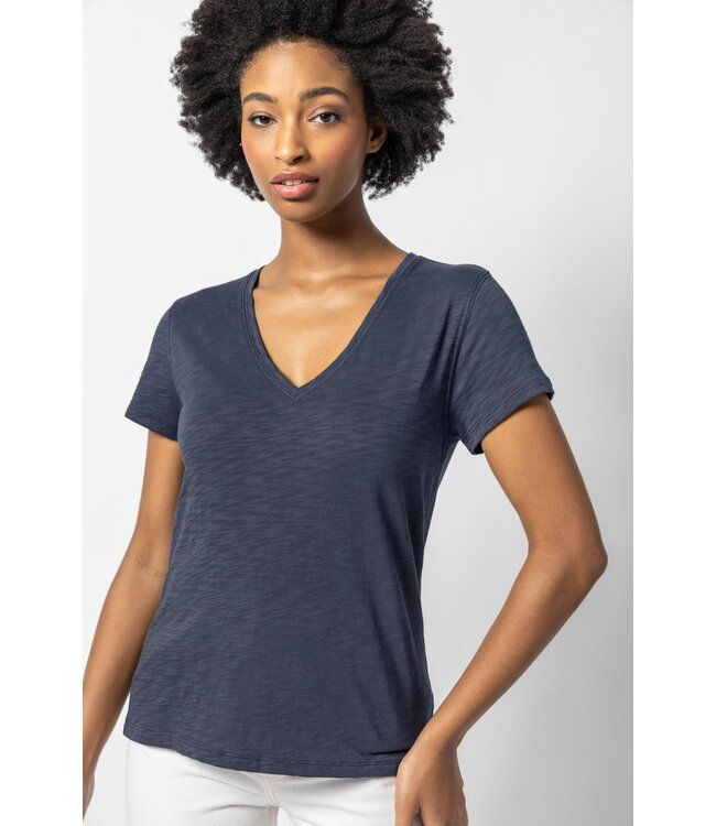 Lilla P V-NECK SHORT SLEEVE BACK SEAM TEE