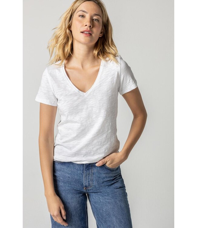Lilla P V-NECK SHORT SLEEVE BACK SEAM TEE