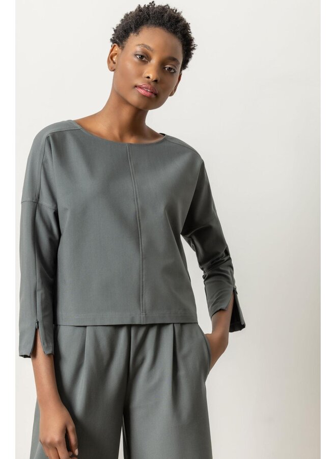 ZIP DETAIL SEAMED TOP