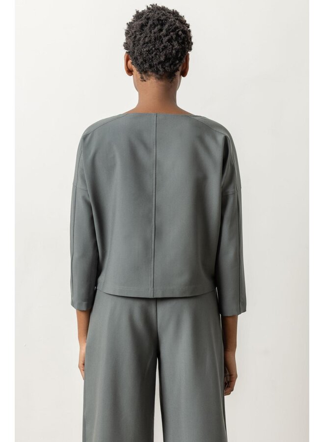 ZIP DETAIL SEAMED TOP