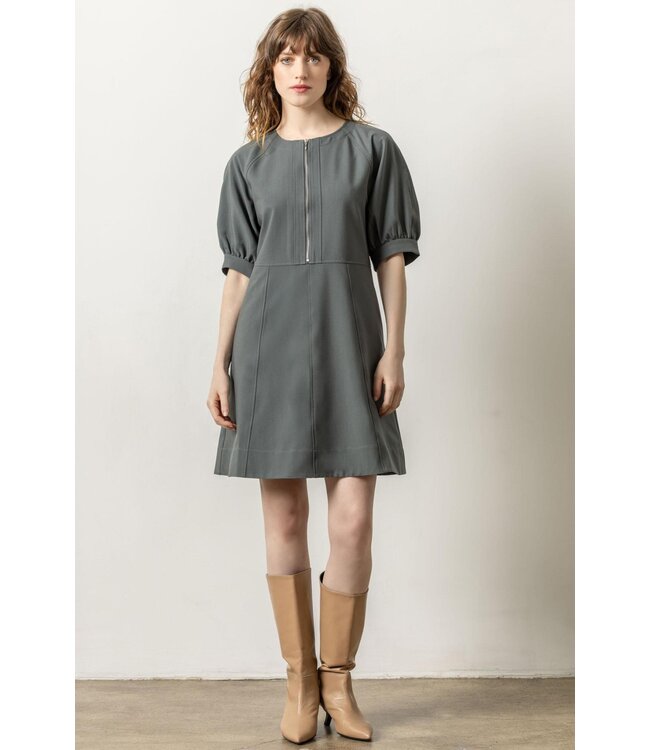 Lilla P ZIP FRONT FLARED DRESS