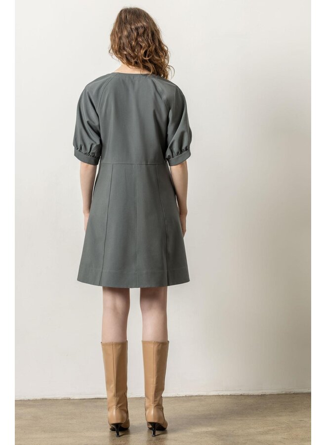 ZIP FRONT FLARED DRESS