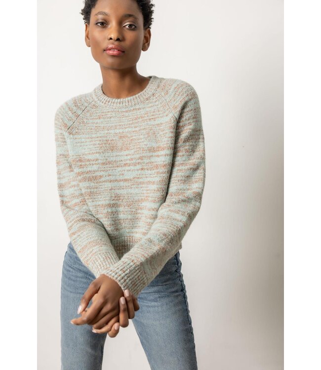 Lilla P RIBBED NECK RAGLAN SWEATER