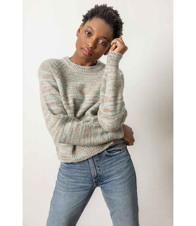 Lilla P RIBBED NECK RAGLAN SWEATER