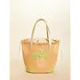 STRAW TOTE FLAMINGO PINEAPPLE