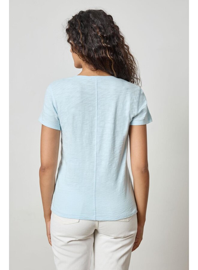 SHORT SLEEVE BACK SEAM V-NECK