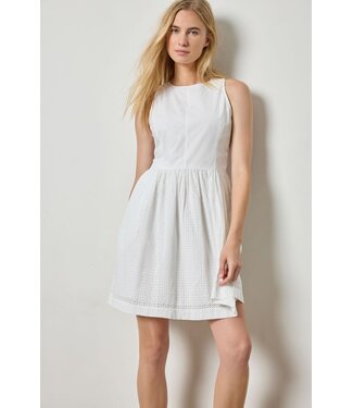 Lilla P EYELET HIGH NECK MINI DRESS