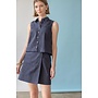 EYELET COLLAR SLEEVELESS SHIRT