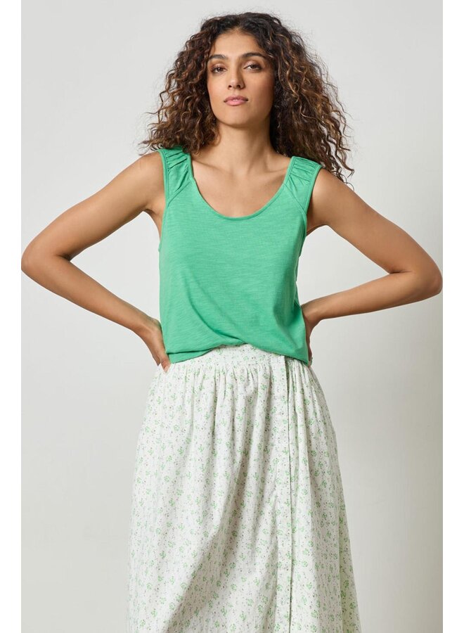 SHIRRED STRAP TANK