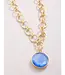 NAIA CHUNKY NECKLACE 20" OPTIC BLUE