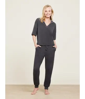 Barefoot Dreams CCUL COLLARED SHORT SLEEVE TOP