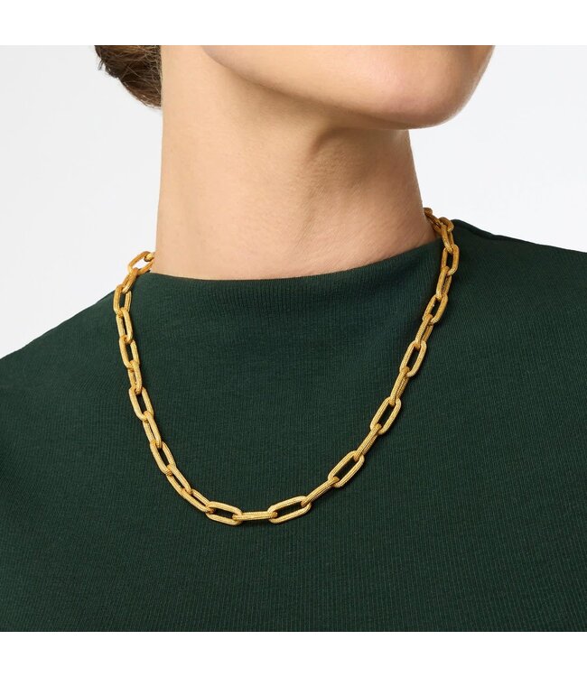 Julie Vos Cheval Paperclip Link Necklace Gold