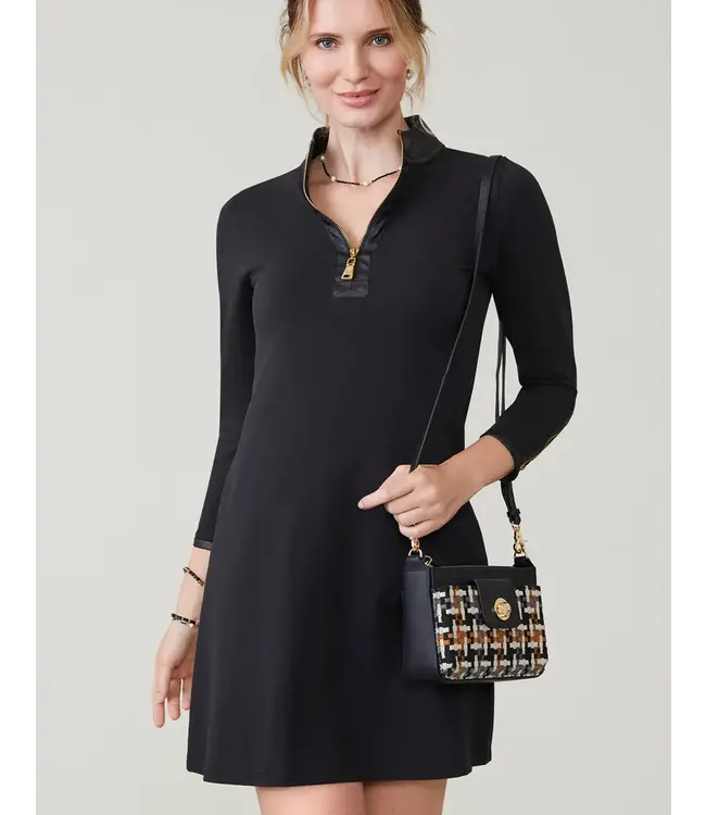 Spartina NORA HALF-ZIP DRESS W/VEGAN LEATHER
