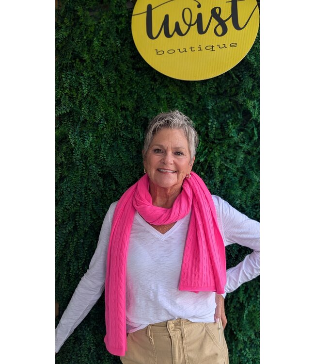 CASHMERE CABLE SCARF